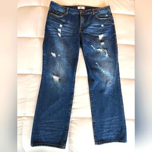 Cabi Lightly Distressed Dark Wash BF Jeans